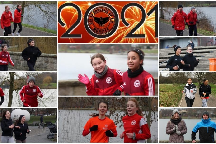 Collage von Gruppen laufender Jugendlicher in Sportbekleidung, umgeben von Natur, mit Jahreszahl 2022 und Logo.