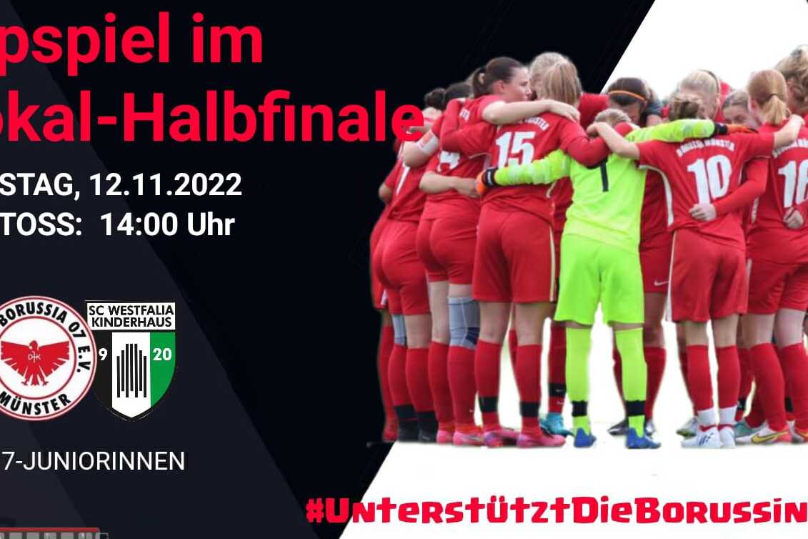 Bild zeigt eine Gruppe von Fu&szlig;ballspielerinnen in roten Trikots, die sich zum Team-Huddle versammelt haben.