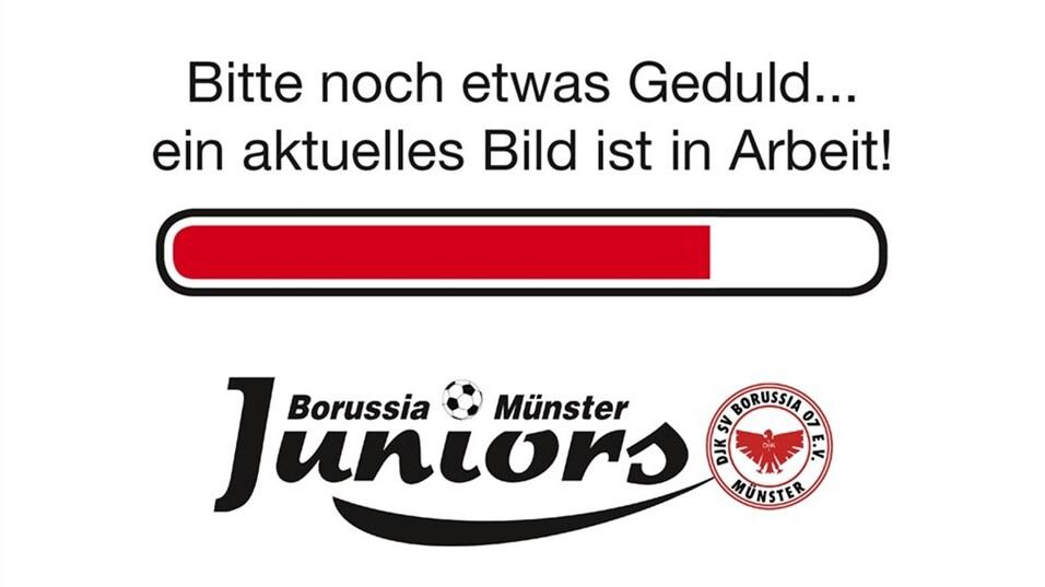 Ladebalken mit der Aufschrift &bdquo;Bitte noch etwas Geduld... ein aktuelles Bild ist in Arbeit!&ldquo; und Logo von Borussia M&uuml;nster Juniors.