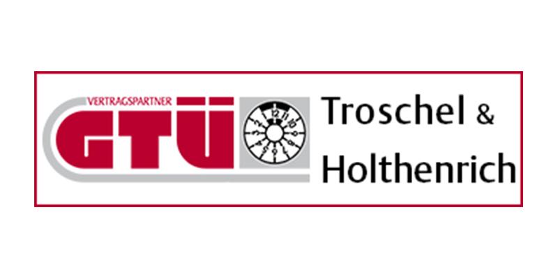 Logo der GT&Uuml; Troschel & Holthenrich mit Schriftzug &bdquo;Vertragspartner&ldquo; und abgebildetem Pr&uuml;fger&auml;t.