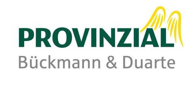 Logo der Provinzial B&uuml;ckmann & Duarte mit gr&uuml;nem Schriftzug und gelben Fl&uuml;geln.